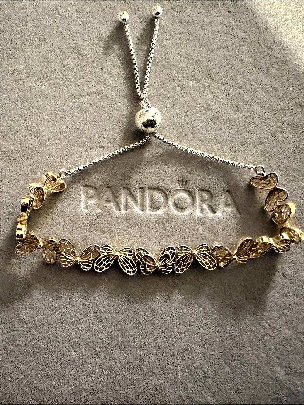 Pandora Shine Openwork Butterflies Bracelet Gold Like New